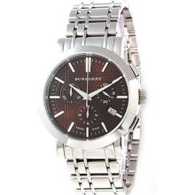 Burberry Men's Heritage Stainless Steel Case and Bracelet Brown Dial Chronograph BU1391