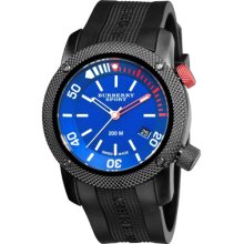 Burberry Men's 'Sport Diving' Blue Face Rubber Strap Watch