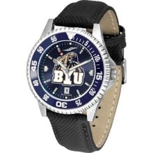 BYU Brigham Young University Men's Leather Wristwatch