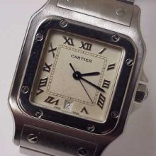 Cartier Santos Mens, S/steel Quartz With Date Ref.1564