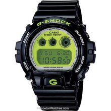 Casio Classic G-Shock Chronograph Black & Neon Green Flash DW6900CS-1