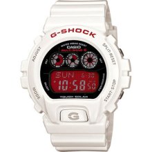 Casio G-shock White With Red Automic Solar Watch Gw6900f-7