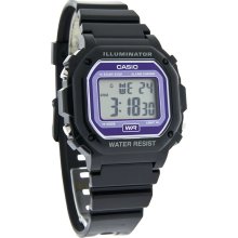 Casio Illuminator Mens Black/Purple Alarm Chronograph Watch F108WHC-1B