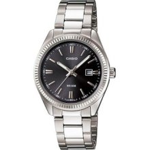 Casio Ltp-1302d-1a1 Watch Wrist Woman Black Dial Steel