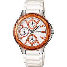 Casio Women's Core LTP1326-4A2V White Resin Quartz Watch with Whi ...