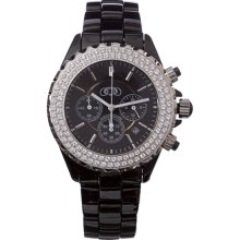 Ceramic Couture Men's Black Chronograph Ceramic Bracelet Watch