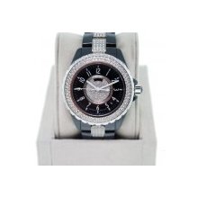 Chanel J-12 H1709 Ceramic and Diamond Pave Mens Watch