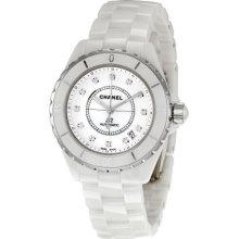 Chanel Men's H1629 J12 Diamond White Dial Watch