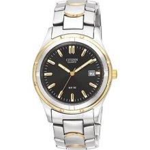 Citizen Bk2284-54h Quartz Date Black Analog Dial Two Tone Men's Watch