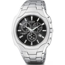 Citizen Eco-drive Chronometer Watch At0880 Black Dial Stainless Steel 100wr