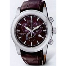 Citizen Eco Drive Men`s Black Strap & Black Dial Chronograph Wr100 Watch