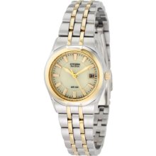 Citizen Ladies Two Tone Stainless Steel Corso Eco-Drive Champange Dial EW0944-51P