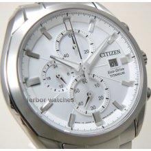 Citizen Men Eco Drive Chrono Sapphire Titanium 100m Ca0021-53a