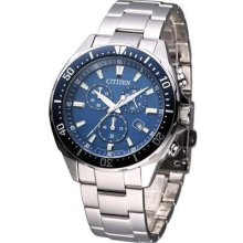 Citizen Men Oxy Eco-drive Chronograph Watch Blue Vo10-6772f