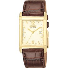 Citizen Men's 180 Eco-Drive Gold Tone Dress Champagne Dial BW0072-07P