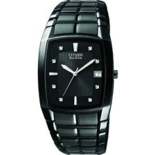 Citizen Men's Eco-Drive Black Ion-Plated Stainless Steel Watch Promotional