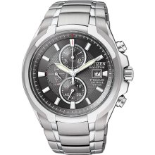 Citizen Men's Titanium Eco-Drive Chronograph Black Dial Sapphire CA0260-52H