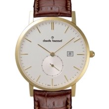 Claude Bernard Gold Tone Quartz Dress Watch with Small Seconds Sub-Dial #65003-37J-AID