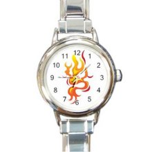 Colored Tattoo 16 Starter Italian Charm Links Round Watch 37