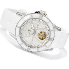 Constantin Weisz Women's Mechanical Strap Watch Made w/ Swarovski Elements SILVERTONE