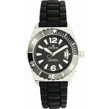 Croton CA301219BSBK Men's Quartz Rubber Strap Dive Watch