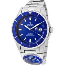 Croton Watches Men's Multi-Time Automatic Dual Time Zone Blue Dial Sta