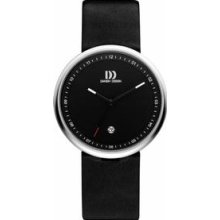 Danish Design Women s IV13Q1002 Steel Black Leather Analog Watch