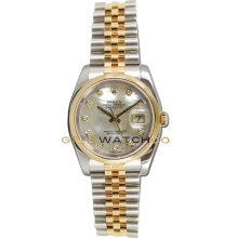 Datejust 116203 Steel Gold Jubilee Band Smooth MOP Diamond Dial