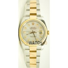 Datejust 116233 Steel Gold Oyster Band Fluted MOP Diamond Dial