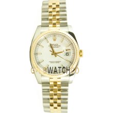 Datejust 116233 Steel Gold Jubilee Band Fluted Bezel White Dial