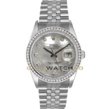 Datejust Steel 16200 Jubilee Band MOP Diamond Dial & Bezel