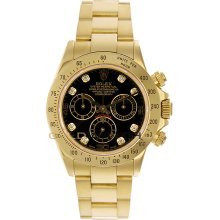 Daytona 18K Yellow Gold 116528 Black Diamond Dial