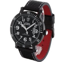 Detomaso Men's Quartz Watch With Black Dial Analogue Display And Black Leather Strap Dt1003-A