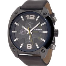 Diesel DZ4205 Grey Dial Black Leather Strap Chronograph Men's Watch