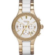 DKNY Ceramic Link Chronograph Ladies Watch NY8182