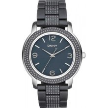 Dkny Ny8426 Grey Acrylic Band Women's Watch With Crystal