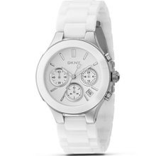 DKNY White Ceramic Chronograph Watch, 38.5 mm