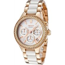 DKNY Women's NY8183 Gold Stainless-Steel Quartz Watch with White Dial