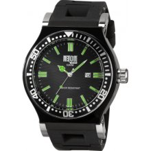 DN01-14 Dilligaf Mens Neon Black Green Watch