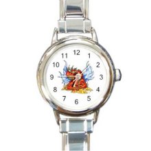 Dragon Tattoo Round Italian Charm Watch 02