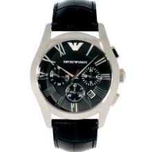 Emporio Armani AR1633 Leather Watch Black