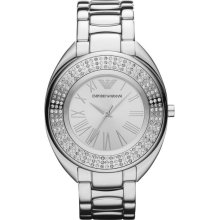 Emporio Armani Lily Watch Ar7327 Silver Tone Crystal Bezel 39 Mm Stainless Steel