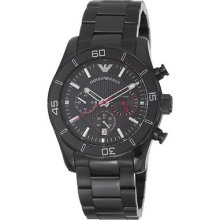 Emporio Armani Men's 'sport' Black Dial Black Stainless Steel Watch