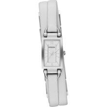 Fossil Delaney Three Hand Leather Watch - White - JR1442