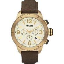 Fossil Gents Brown Canvas Strap DE5005 Watch