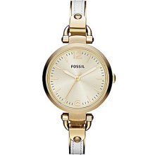 Fossil Georgia Leather Bangle Watch - White