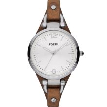 Fossil 'Georgia' Leather Strap Watch, 32mm