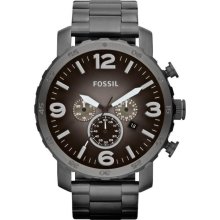 Fossil Nate Stainless Steel Chronograph Men's Watch JR1437