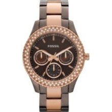 Fossil Women's ES2955 Brown Stainless-Steel Quartz Watch with Brown