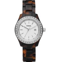 Fossil Women's GlitzQuartz Faux Tortoise Plastic Bracelet Watch